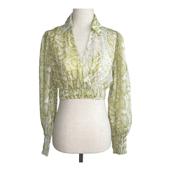 All Saints Tops - All Saints Clara Long Sleeve Crop Blouse
